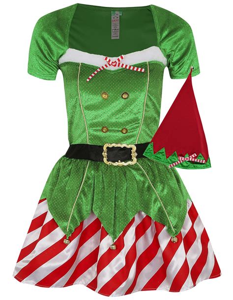 Mrs Elf Fancy Dress Costume Women George At Asda Elf Fancy Dress Christmas Fancy Dress