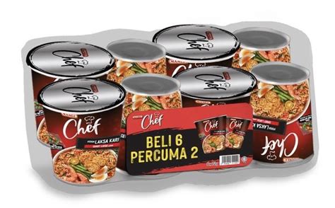 Mamee Chef Cup Noodles Curry Laksa 6 2cup X72g 1449