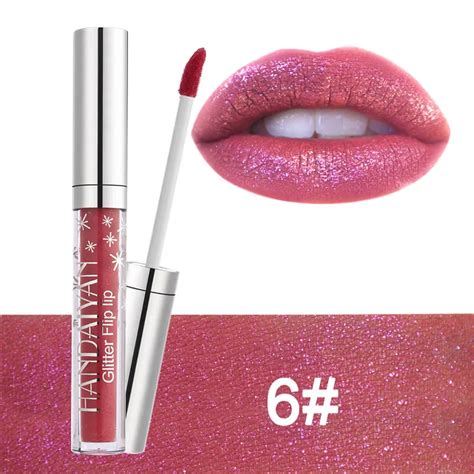 Handaiyan 7 Colors Glitter Flip Lip Gloss Metallic Lips Tint Batom Diamond Shimmer Liquid