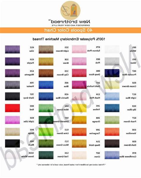 Brothread Color Chart Printable