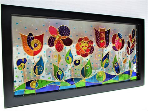 Abstract Flower Art Landscape Art Glass Painting Stained Glass Glass