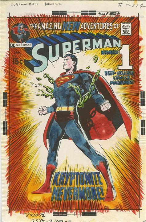 Superman 233 Cover Color Guide Neal Adams 1971 Wb Superman