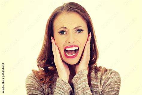 Scared Woman Screaming Stock Illustration Adobe Stock