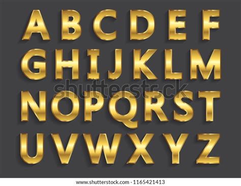 Vector Golden Letters Gold Alphabet Stock Vector Royalty Free 1165421413