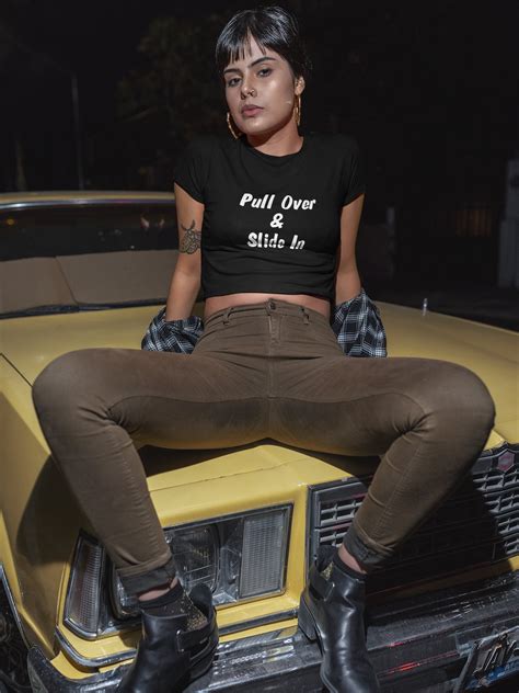 Pull Over And Slide In Crop Top Shirt For Women Sexy Slutty Etsy