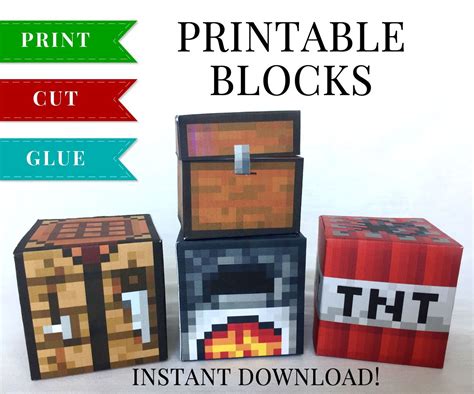 Printable Minecraft Papercraft Tnt Printable Papercrafts Printable