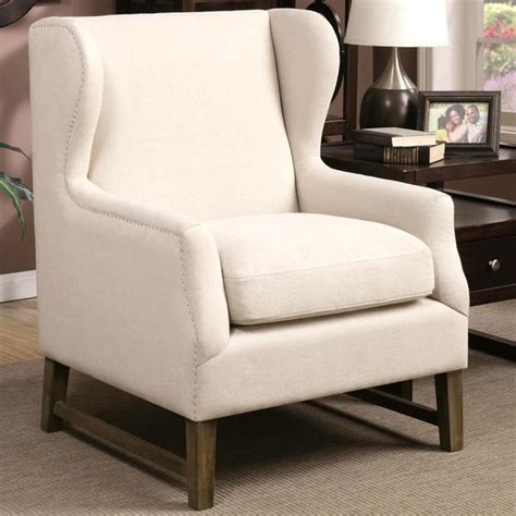 Shop Classic Wingback Design Accent Chair With Silver Nailhead Trim