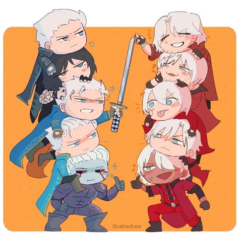Dante Vergil V And Nelo Angelo Devil May Cry And 5 More Drawn By