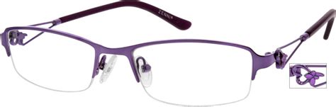 Purple Metal Alloy Stainless Steel Half Rim Frame 4060 Zenni Optical Eyeglasses