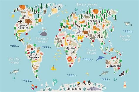 World Map For Kids Poster World Map Weltkarte Peta Dunia Mapa Del