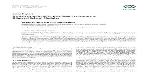 Case Report Benign Lymphoid Hyperplasia Presenting As Bilateral