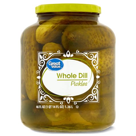 Great Value Whole Dill Pickles 46 Oz Home And Garden