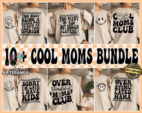 10 Cool Moms Club Svg Bundle Over Stimulated Mama Svg Etsy