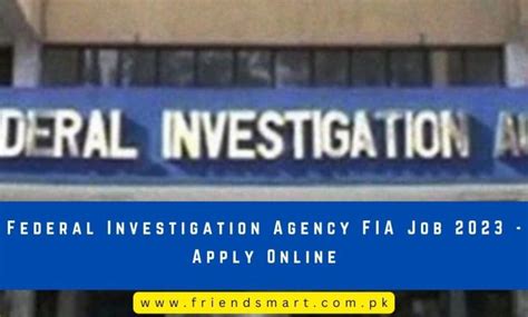Federal Investigation Agency Fia Job 2023 Apply Online