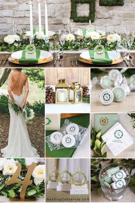Forest Green And Gold Rustic Wedding Theme Elegant Wedding Ideas