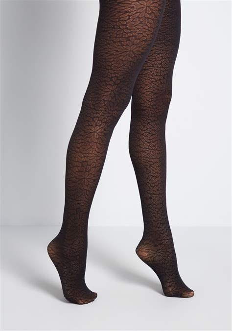 Sheer She Is Floral Tights Black ModCloth Floral Tights Tights Cute Tights
