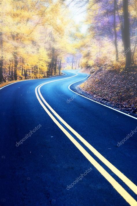 Winding Road In Morning Fog Stock Photo By ©alexeys 8718759