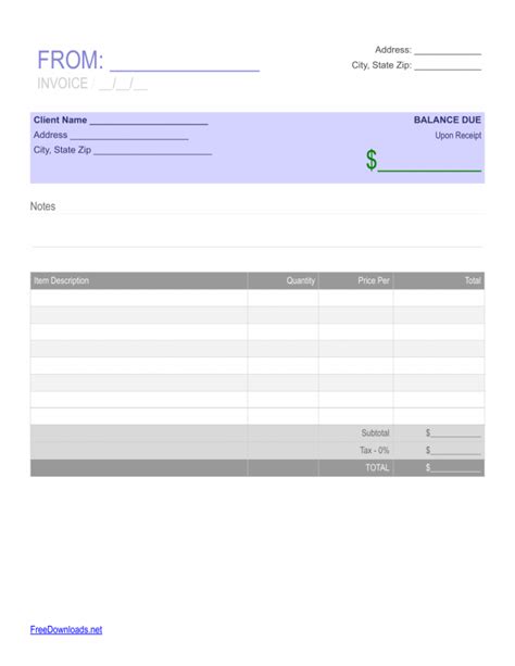 Download Simple Blank Receipt Template Excel Pdf Rtf Word