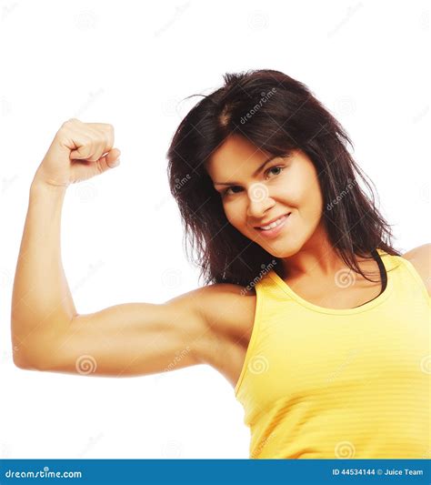 Young Sporty Woman Flexing Her Biceps Stock Photo Image 44534144