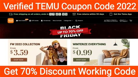 Verified Temu Coupon Codes 2022 Get 70 Discount On Temu New Working Promo Code Youtube