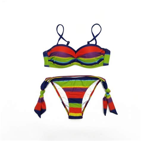 Bk88 Striped Two Piece Swimwear Size S Multi Color