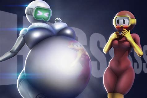 Rule 34 Android Anthro Belly Inflation Breast Inflation Dig Dug