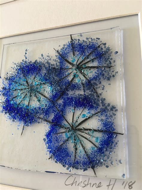 Abstract Fused Glass Art Flower Scene Fused Glass Art Glass Art