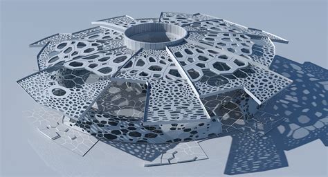 3d Futuristic Architectural Dome Interior 2 Wirecase
