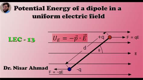 Potential Energy Of A Dipole In A Uniform Electric Field University