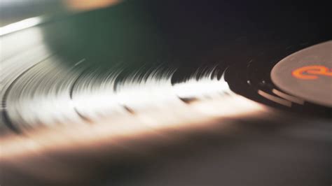 Close Up Texture Of Spinning Vinyl Record On Stock Footage Sbv