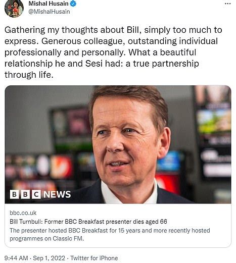 Stars Pay Tribute To Bill Turnbull After Journalist Died Aged 66 Following Battle With Cancer