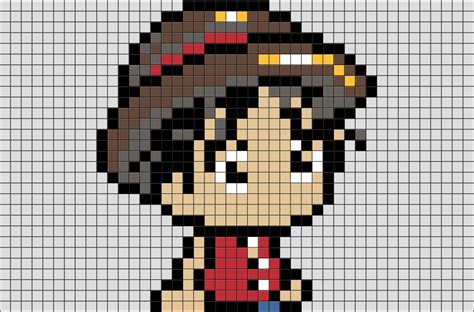 One Piece Luffy Pixel Art Pixel Art Lego Art Pixel Pattern