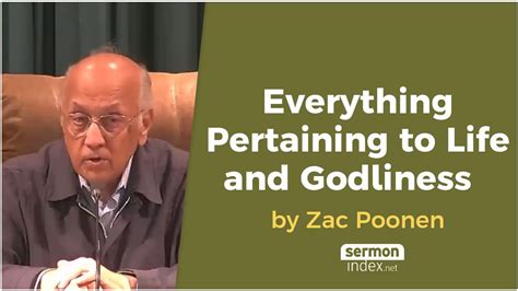 Everything Pertaining To Life And Godliness By Zac Poonen Youtube