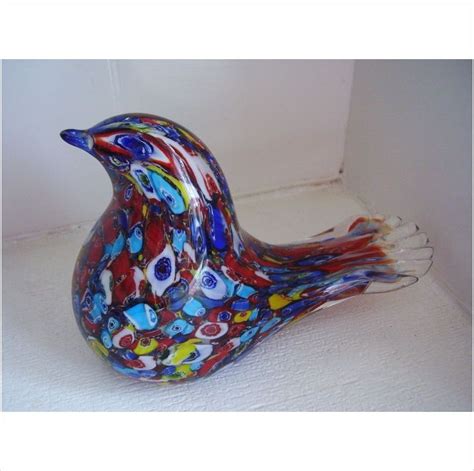 Vintage Murano Glass Archimede Seguso Millefiori Bird Dove Paperweight