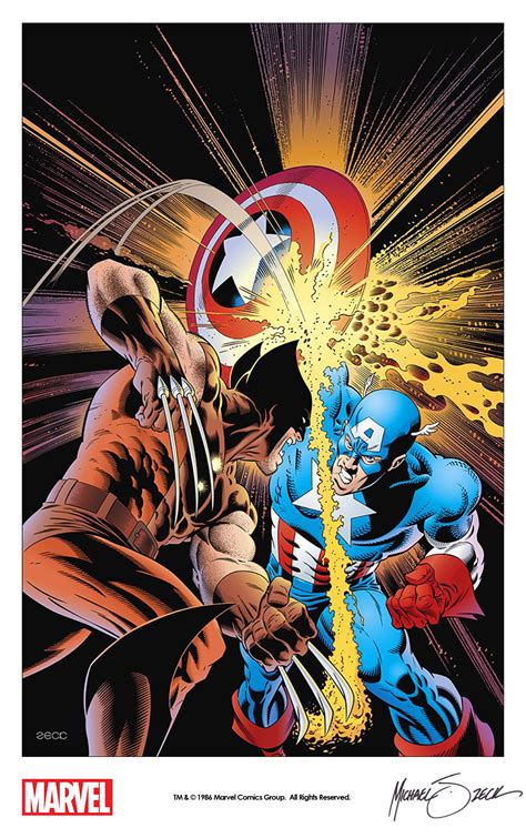 Wolverine Vs Captain America By Mike Zeck From The Marvel Project