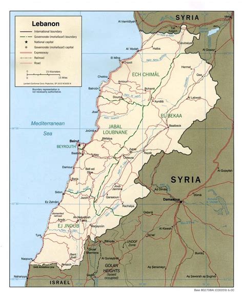Liban Carte Carte Du Liban Asie De Louest Asie