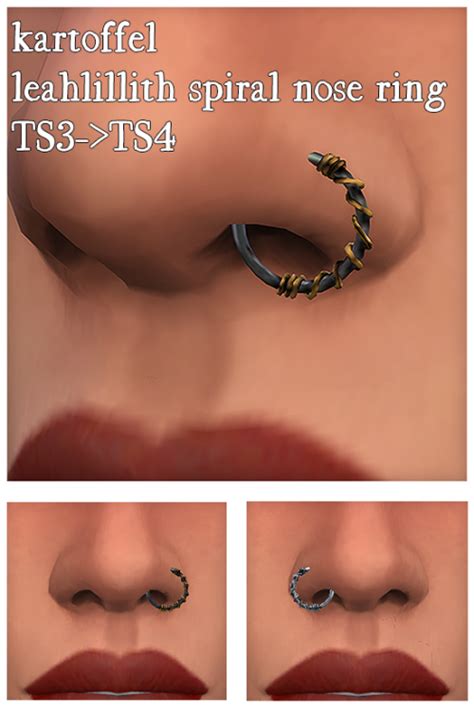 Markartoffel Sims 4 Conversion Leahlillith Spiral Nose Ring 7