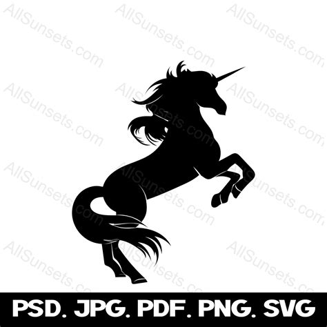 Unicorn Silhouette Clipart Svg Png  Psd Pdf File Types Etsy Australia