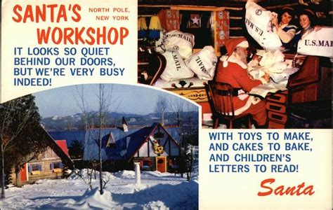 santa s workshop north pole ny postcard