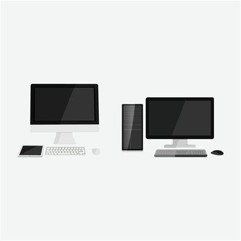 Flat Desktop Computer Vector Illustration 11093314 Vector Art At Vecteezy