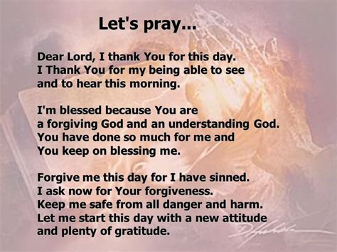 Lets Pray Dear Lord I Thank You For This Day I Thank You For Prayer Quotes For