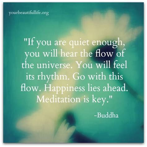 Going with the flow doesn't mean that we don't know where we're going; Wise words from Buddha: "If you are quiet enough, you will ...