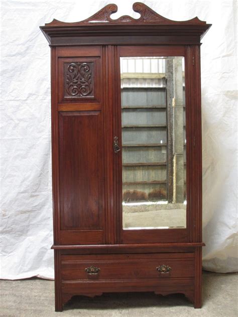 I had picked up some lights and a triangle mirror to put in the awkward spot above the drawers. Victorian / Edwardian carved Walnut bevel mirror door ...