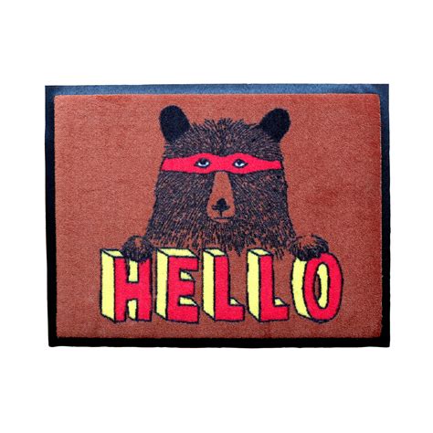 Hello Bear Welcome Door Mat Jimbobart