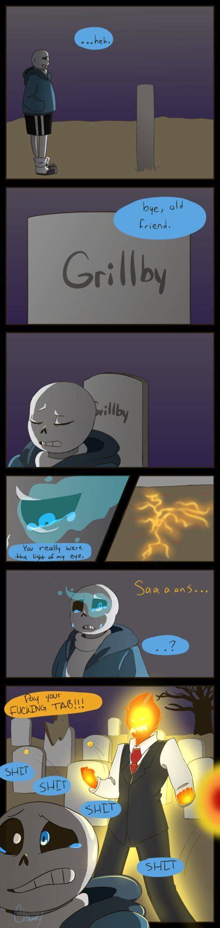 Through Sheer Will And Determination Grillby Will Get Sans To Pay His
