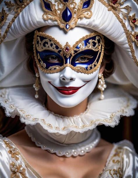 Una Mujer Con Una Máscara De Carnaval Foto Premium