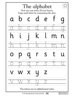 alphabet kindergarten preschool reading writing worksheet