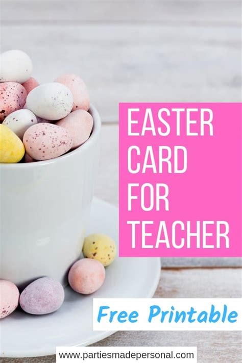 Easter Card For Teacher Free Printable Parties Made Personal