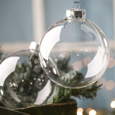 100 Mm Ready To Personalize Clear Glass Ball Ornaments Christmas