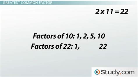 What Is The Greatest Common Factor Gcf Examples Video And Lesson Transcript